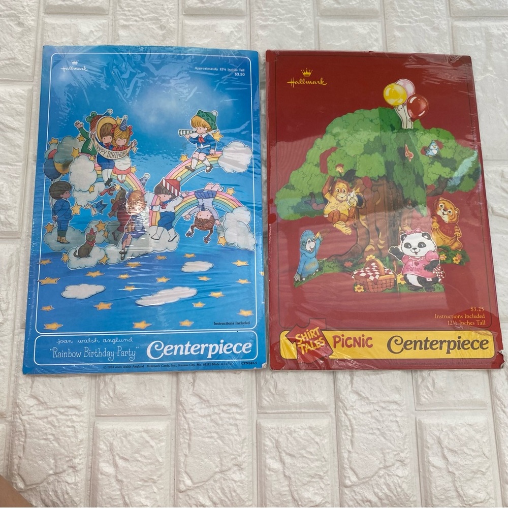 Vintage 80s Hallmark Rainbow Birthday Party + Shirt Tales Picnic Centerpiece